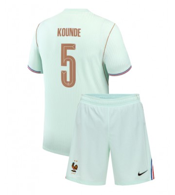 Frankrike Jules Kounde #5 Bortaställ Barn VM 2026 Kortärmad (+ Korta byxor)